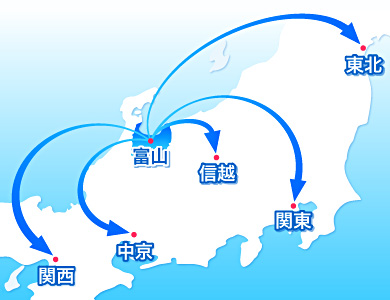 シンコー運輸輸送範囲図1